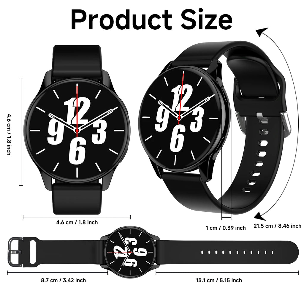 New Global Smartwatch for Android/IOS Phone Wireless Call Answer Heart Rate Blood Pressure Monitoring Message Push for Men Women