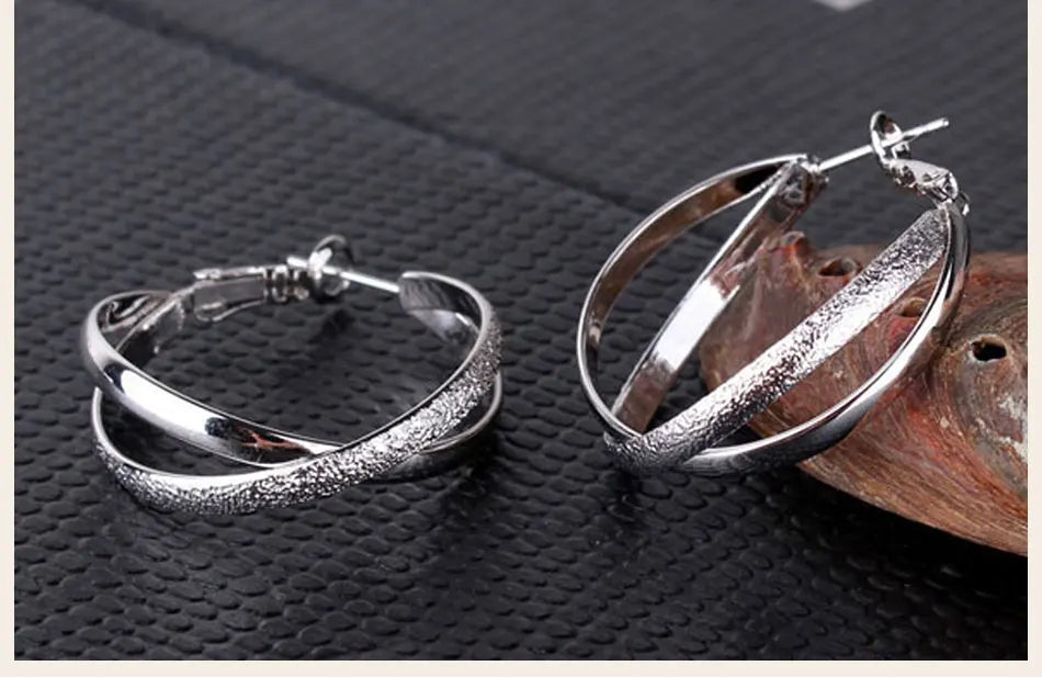 DOTEFFIL 925 Sterling Silver Gold Matte Rose Gold Earrings For Women Jewelry Cute Romantic Jewelry Wedding Party Gift