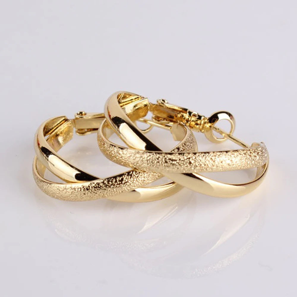 DOTEFFIL 925 Sterling Silver Gold Matte Rose Gold Earrings For Women Jewelry Cute Romantic Jewelry Wedding Party Gift