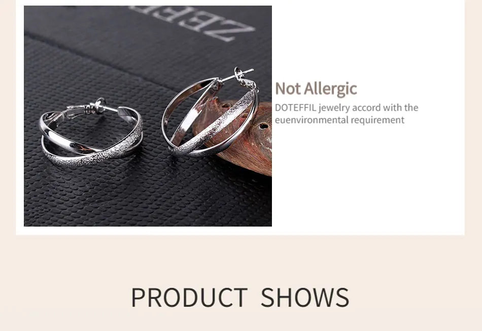 DOTEFFIL 925 Sterling Silver Gold Matte Rose Gold Earrings For Women Jewelry Cute Romantic Jewelry Wedding Party Gift