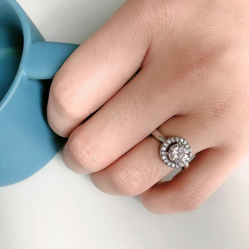 Kinel 18K Gold Zircon Jewelry Sets Engagement Ring Necklace Earring for Bridal Wedding Jewelry Valentine's Day Gift for Women