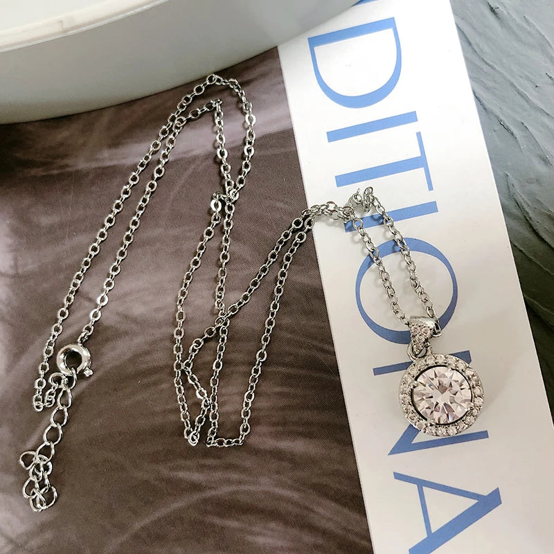 Kinel 18K Gold Zircon Jewelry Sets Engagement Ring Necklace Earring for Bridal Wedding Jewelry Valentine's Day Gift for Women