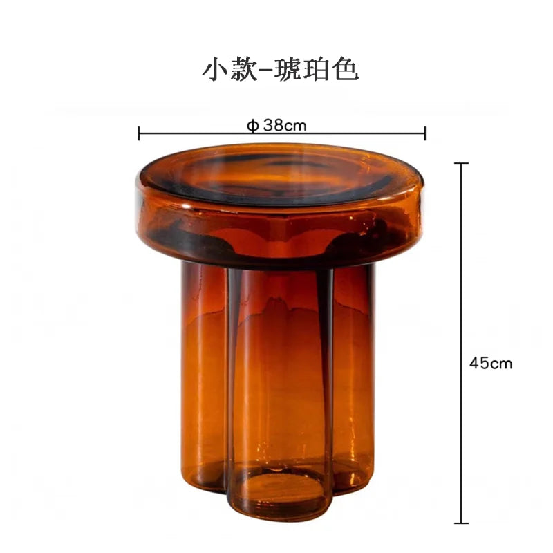 Italian Coffee Table Living Room Art Side Table Combination Coffee Table Round Coffee Tables Light Luxury Round Glass Tables