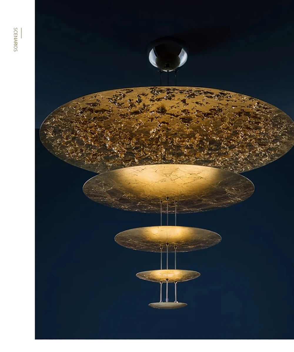 Machine Dela Luce Pendant Lamp Luxury Gold Ceiling Chandelier For Villa Living Room Restaurant LED Dining Room Disc Chandelier