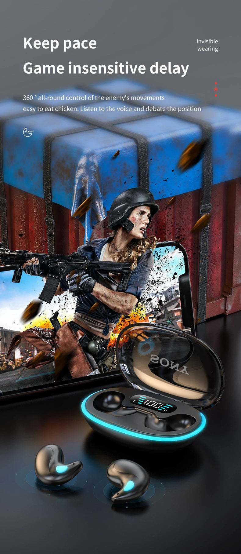 Original SONY X55 Wireless Sleep Earphone Noise Reduction Invisible Earphone Sleeping Headset Bluetooth Sport Headphones Earbuds