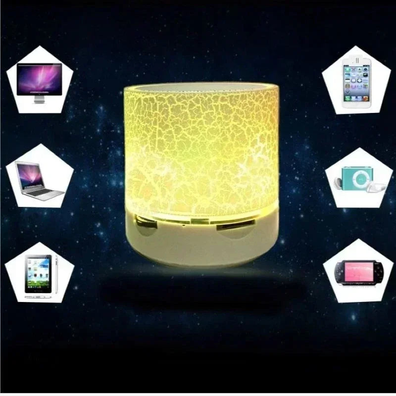 Mini Bluetooth Speaker Wireless Loudspeaker Crack LED SD Card USB Subwoofer Portable MP3 Music Sound Column for PC Mobile Phone