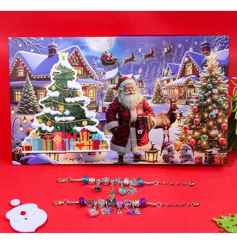 Themed 24-Bead Strand Bracelet Gift Box Blind Box DIY Jewelry Present Countdown Calendar Arrival Festival