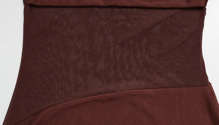 CNYISHE Mesh Patchwork Solid O Neck Women Dresses Autum Sheer Sexy Club Long Sleeve Hip Wrap Bodycon Fashion Female Streetwear