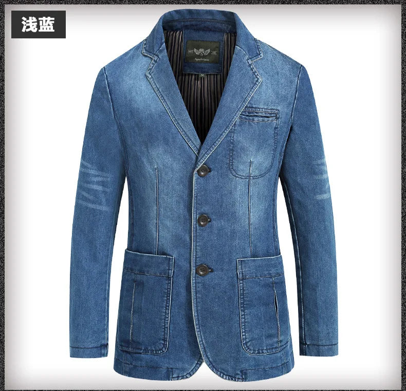 2026 New Men's Army Green Long-sleeve Suit Jacket, Blue Denim Coats, Black and Khaki Blazers, New 2026.