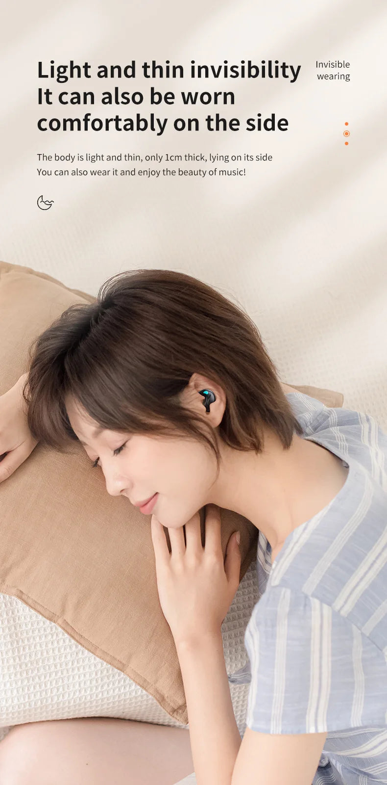 Original SONY X55 Wireless Sleep Earphone Noise Reduction Invisible Earphone Sleeping Headset Bluetooth Sport Headphones Earbuds