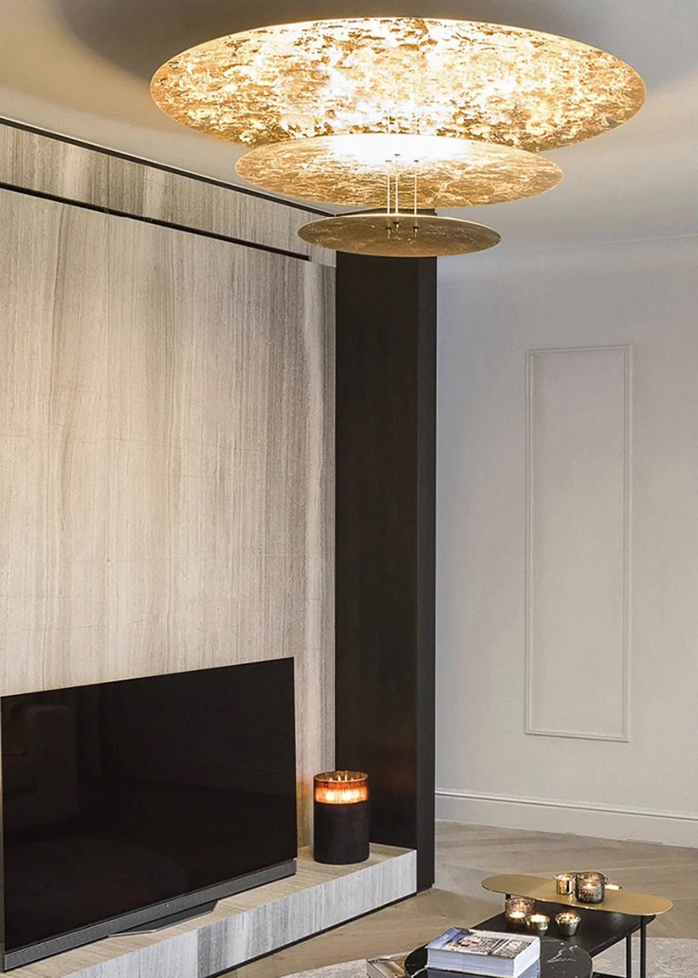Machine Dela Luce Pendant Lamp Luxury Gold Ceiling Chandelier For Villa Living Room Restaurant LED Dining Room Disc Chandelier