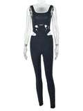 Waistless Jumpsuit Women Sexy Backless Sleeveless Summer Solid Stretch Skinny Midnight Activity Workout Slim Overalls