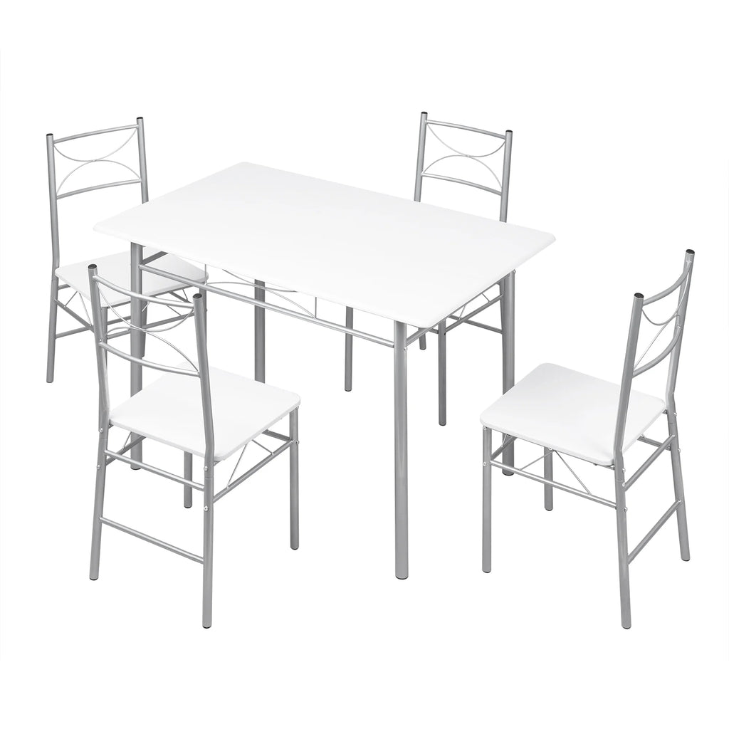 WOLTU Dining Set Dining Table with 4 Chairs for 4 Seat Metal Frame Kitchen Table Rectangular Restaurant Table Dining Room