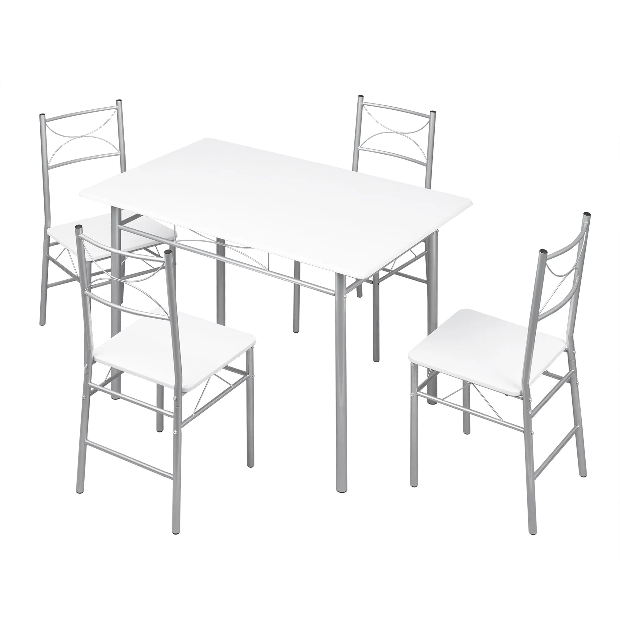 WOLTU Dining Set Dining Table with 4 Chairs for 4 Seat Metal Frame Kitchen Table Rectangular Restaurant Table Dining Room