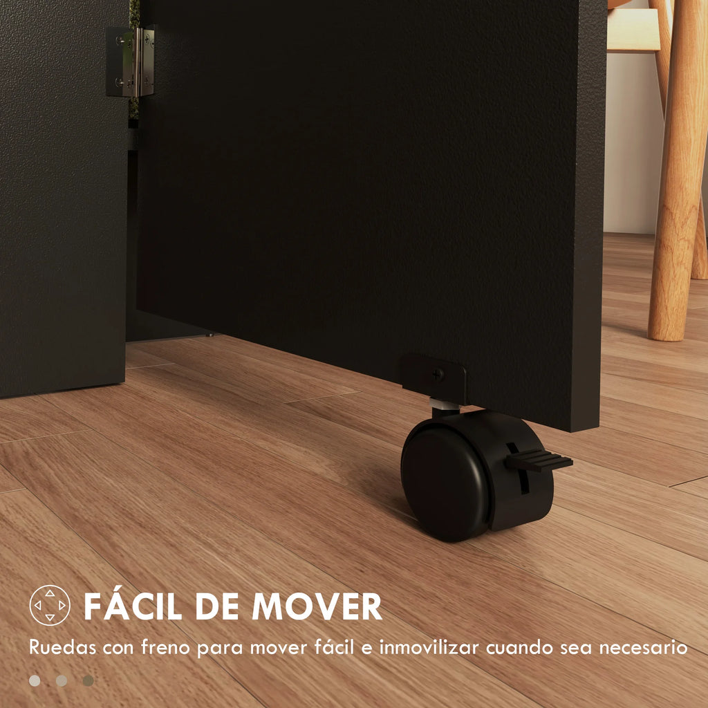 HOMCOM folding dining table with folding wings 75x140x74 cm Natural and black