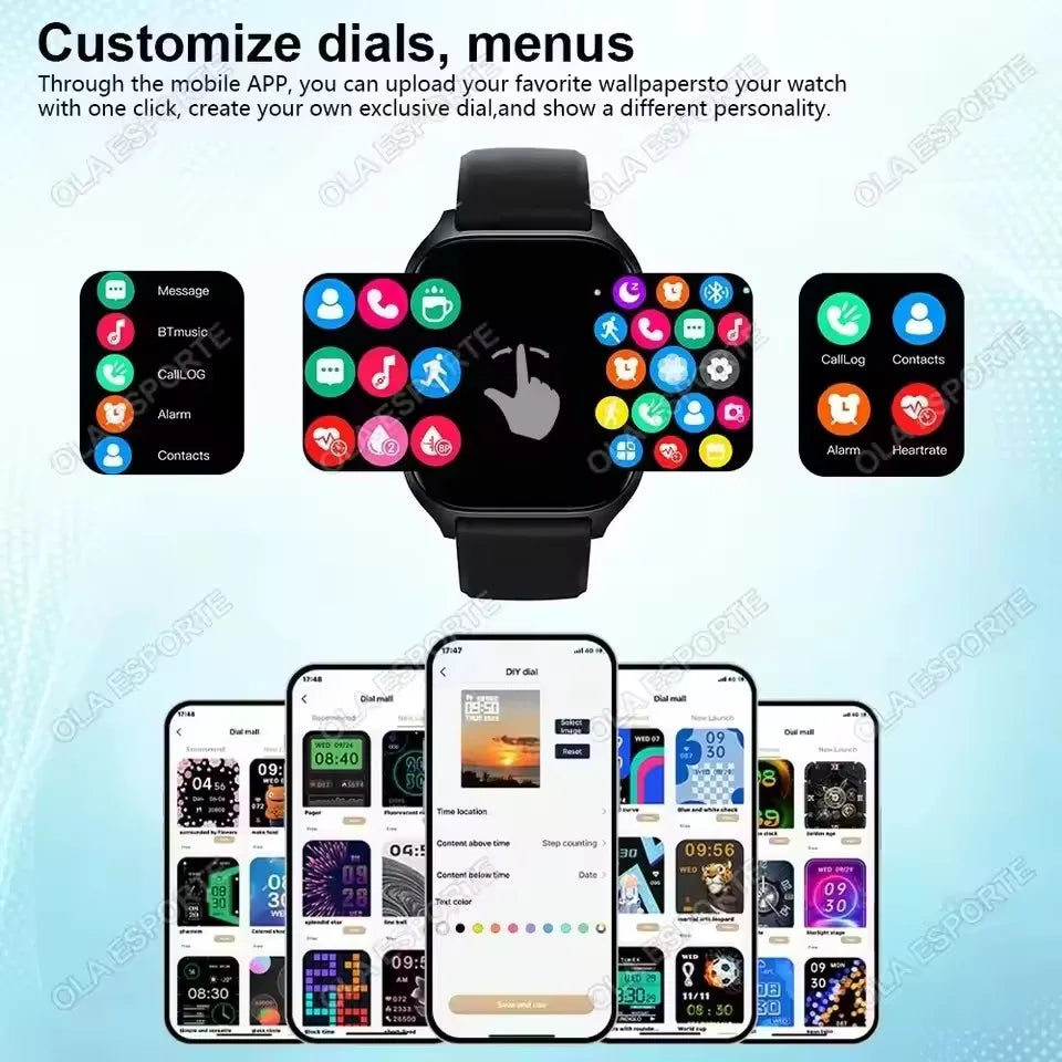 Women SmartWatch Men 2.01 Amoled Phone Call Diy Watch Face Sport Fitness Tracker Heart Rate Smart Watch Waterproof