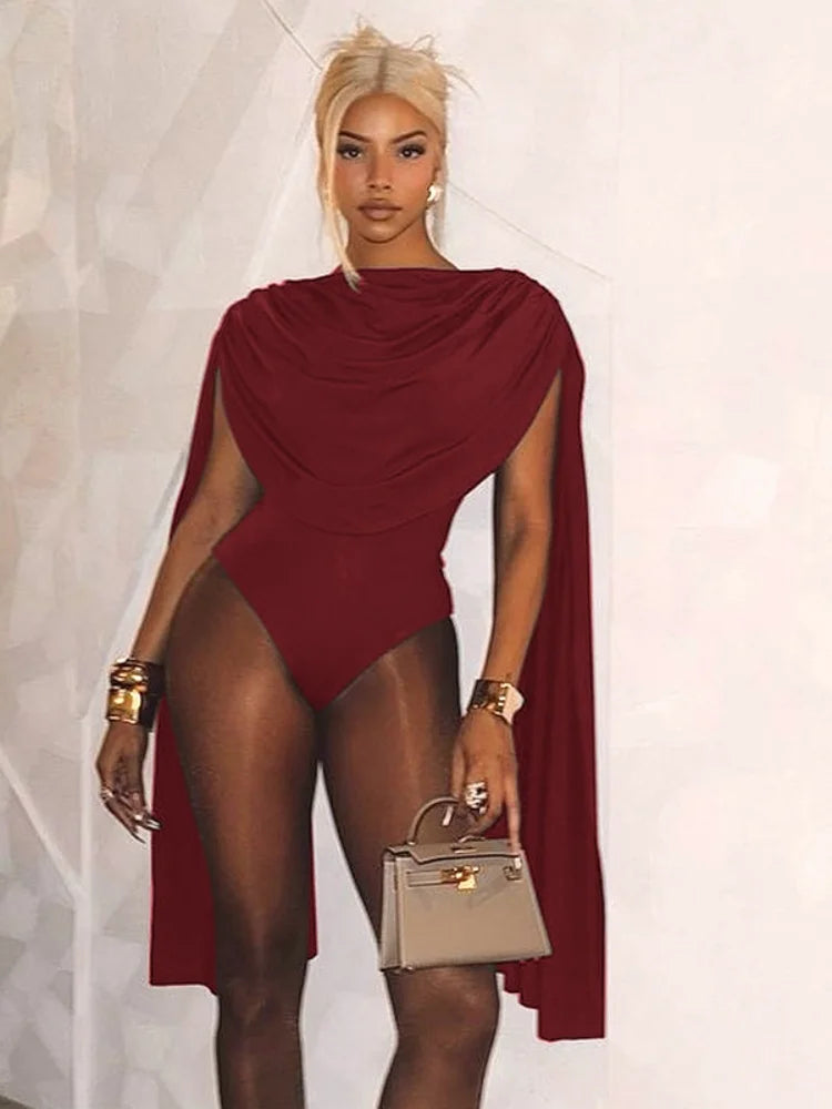 BOOFEENAA Cowl Neck Sleeveless Bodysuit Tops Spring 2025 Women Sexy Clothing Brown One Pieces Club Outfit C85-CZ24, dress