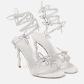 Luxury Crystal Embellished Butterfly Detail Women Sandals Sexy Coiled Strap High heels Gladiator Sandals Summer Party prom Shoes, need a dress