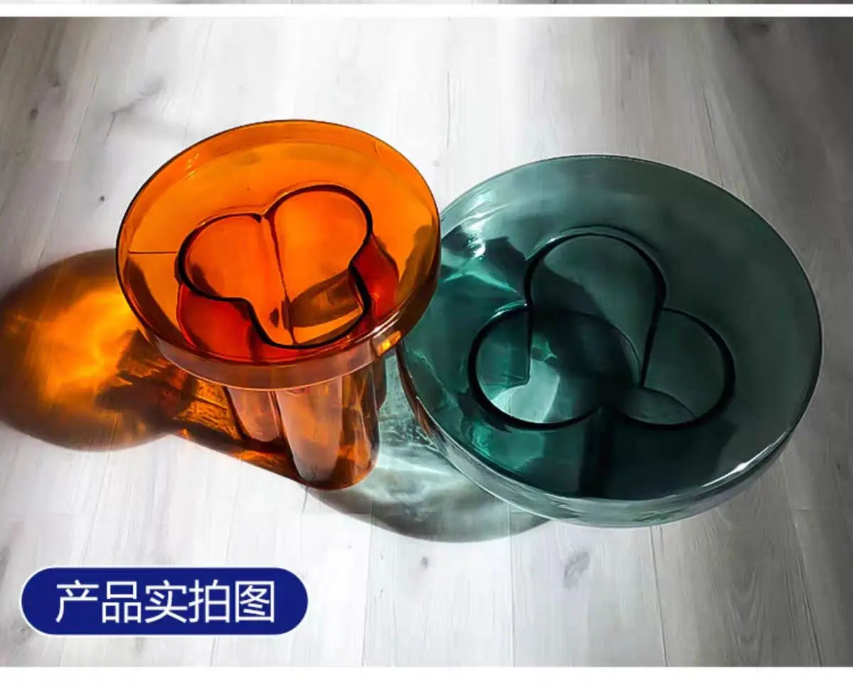 Italian Coffee Table Living Room Art Side Table Combination Coffee Table Round Coffee Tables Light Luxury Round Glass Tables