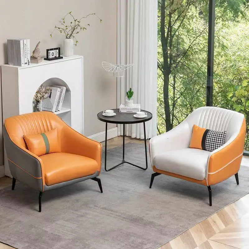 Scandinavian light luxury single sofa chair living room home bedroom leisure chair designer fabric sofa lazy small household