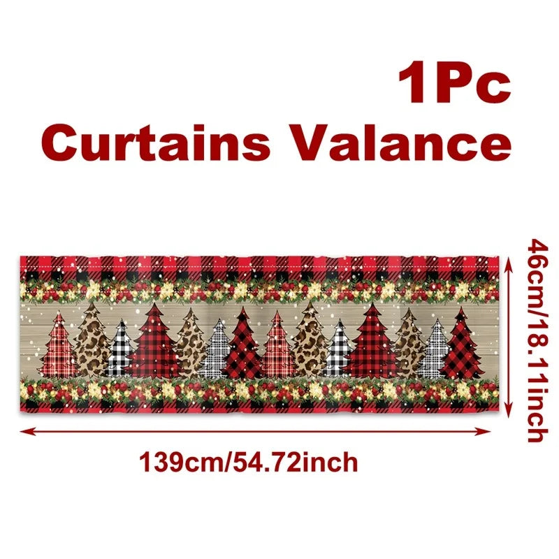 1Pcs Holiday Christmas Curtain Shading Perfect for Winter and Holiday Decor Kitchen Living Room 2026 Themed Christmas Decor