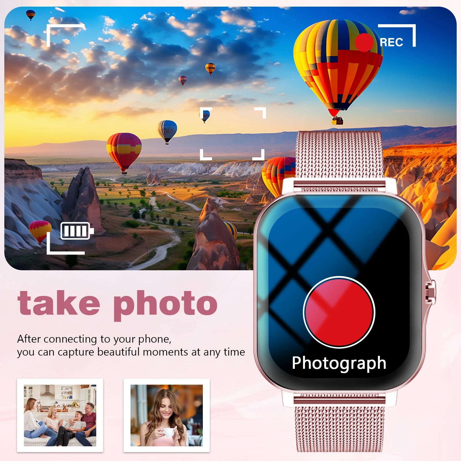 Smartwatch, Wireless Talk/Dial, Multi-Sport Mode for Men and Women, Compatible with IPhone/Andriod