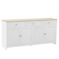 Comanlai Sideboard with Wood Paint Countertop,Kitchen Cabinet with Worktop,4 Doors,3 Drawers,for Living Room and Dining Room