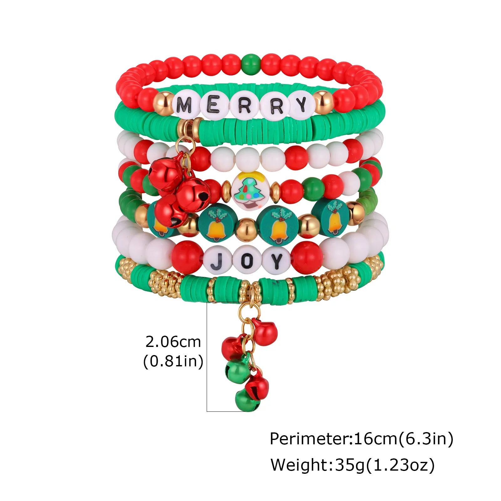 Colorful Multi-layer Bracelet Set, Snowflake Small Bell Charm Bracelet for Women Girl, Fashion Jewelry Festival Gift