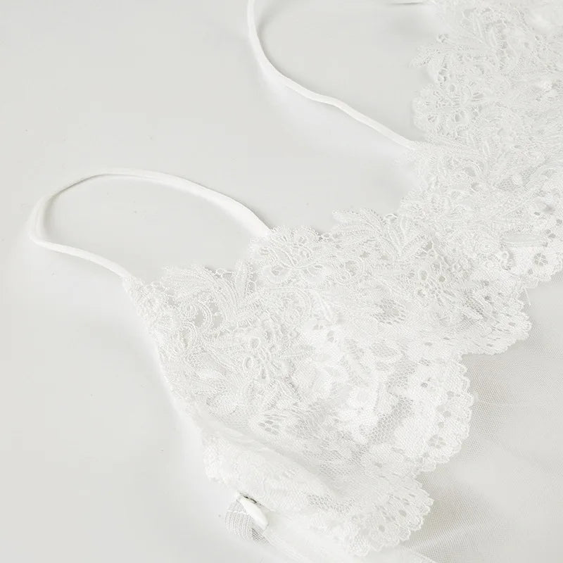 Shestyle Lace Transparent Mini Dress Sexy Women Wrapping Spaghetti Embroidery Flower Sheath Nightwear Club Mesh Wave Fantacy