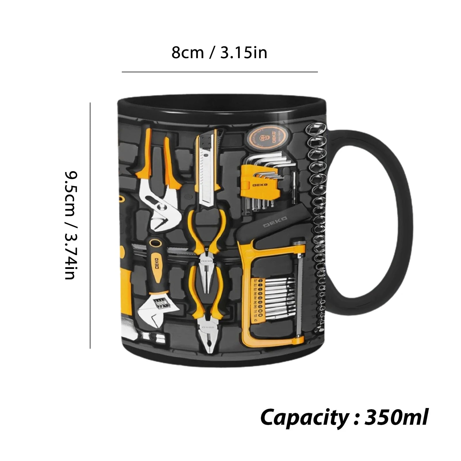 Mechanic Black Mug Black Ceramic Coffee Cup For Mechanics Large Toolbox Coffee Cup Tea Mug For Water Whiskey Soup Juice Wine