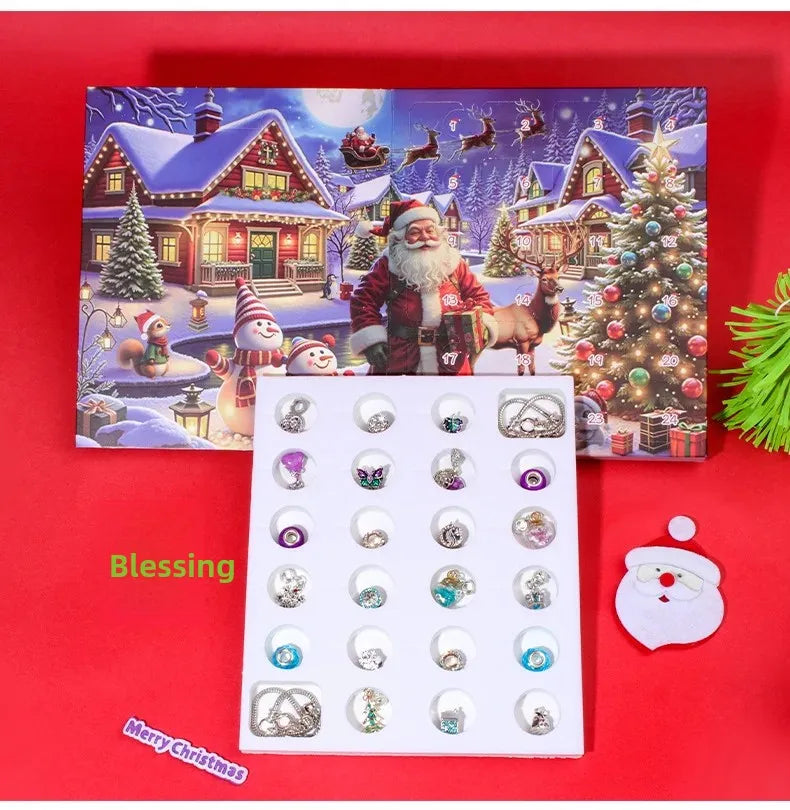 Themed 24-Bead Strand Bracelet Gift Box Blind Box DIY Jewelry Present Countdown Calendar Arrival Festival