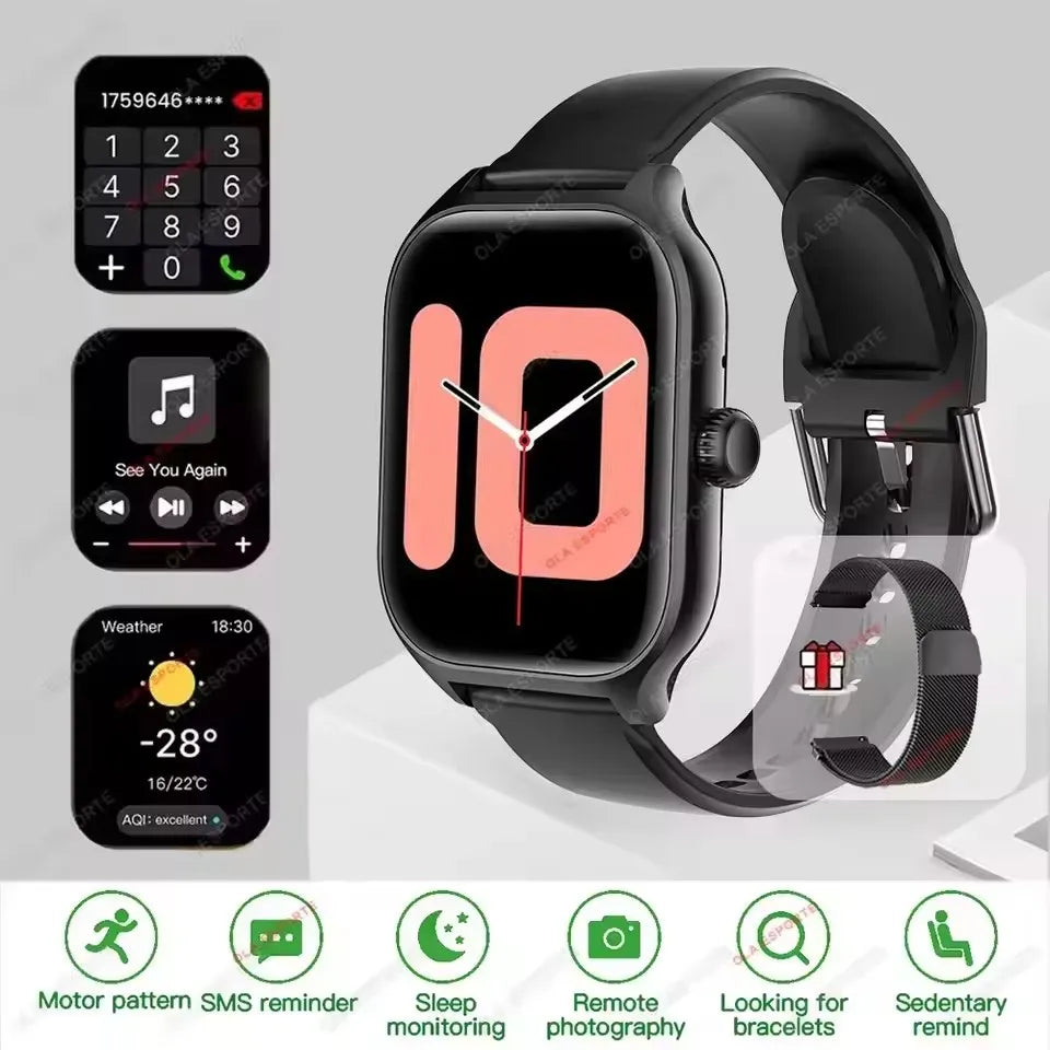 Women SmartWatch Men 2.01 Amoled Phone Call Diy Watch Face Sport Fitness Tracker Heart Rate Smart Watch Waterproof