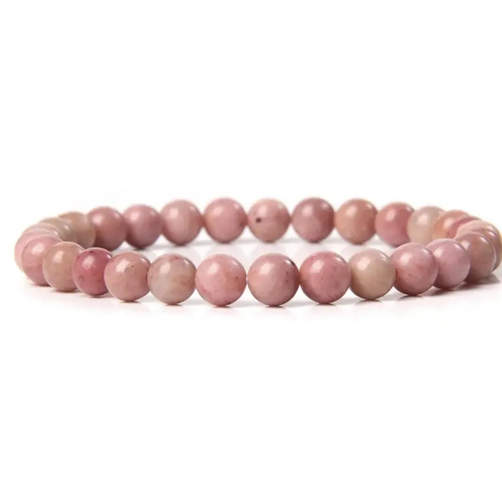 Natural Stone Round Beads Bracelet Rose Quartz Chakra Healing Crystal Elastic Stretch Bangle For Women Men Jewelry Gift