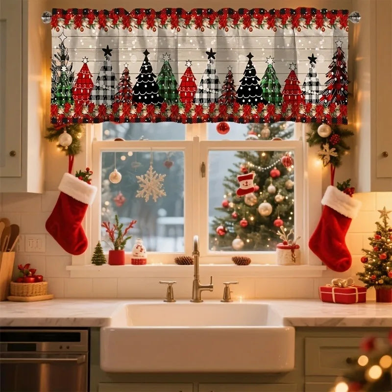 1Pcs Holiday Christmas Curtain Shading Perfect for Winter and Holiday Decor Kitchen Living Room 2026 Themed Christmas Decor
