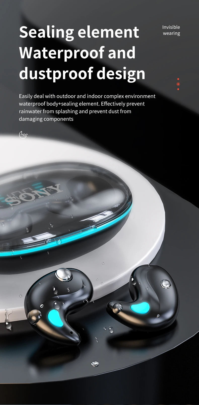 Original SONY X55 Wireless Sleep Earphone Noise Reduction Invisible Earphone Sleeping Headset Bluetooth Sport Headphones Earbuds