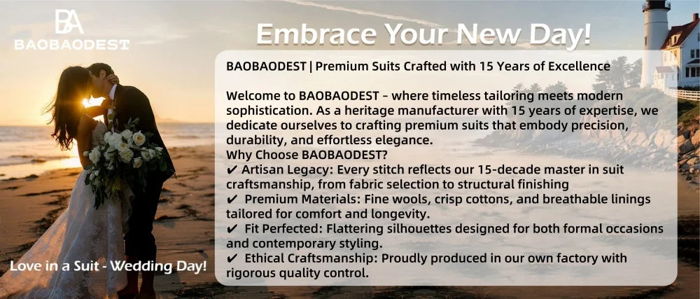 Men's slim fit suit 3-piece set, double breasted ball tailcoat, formal casual jacket, vest, pants