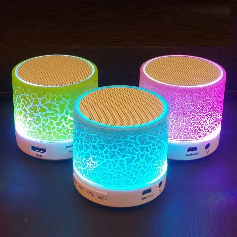 Mini Bluetooth Speaker Wireless Loudspeaker Crack LED SD Card USB Subwoofer Portable MP3 Music Sound Column for PC Mobile Phone