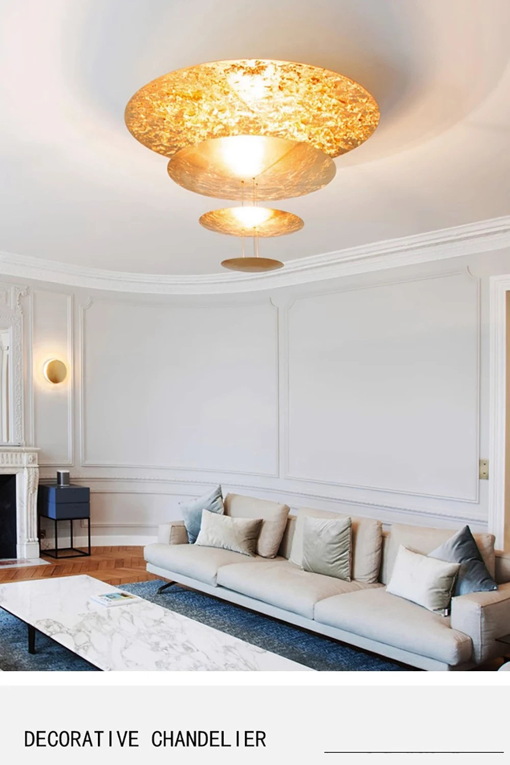 Machine Dela Luce Pendant Lamp Luxury Gold Ceiling Chandelier For Villa Living Room Restaurant LED Dining Room Disc Chandelier