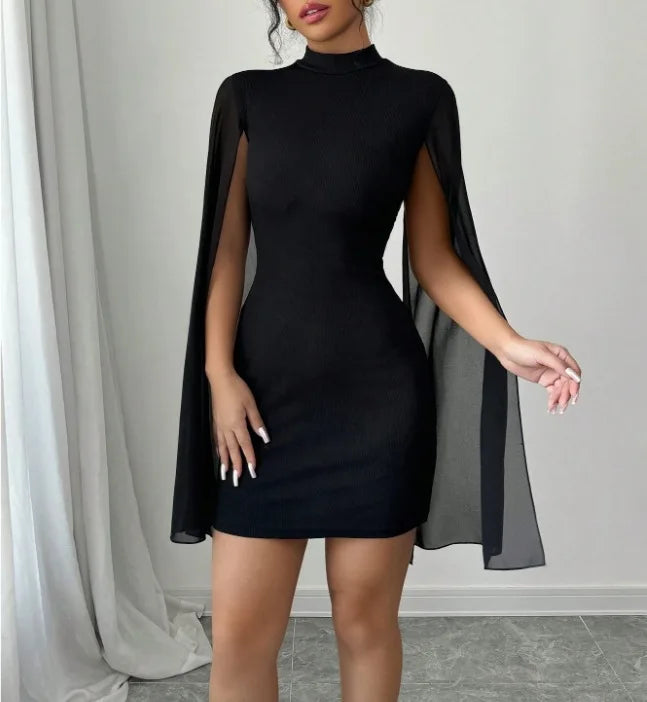Dresses for Women New Long Sleeve Stand Collar Women Dress Black Slim Package Hip Dress Women Vestidos De Verano Mujer 2025 Q883
