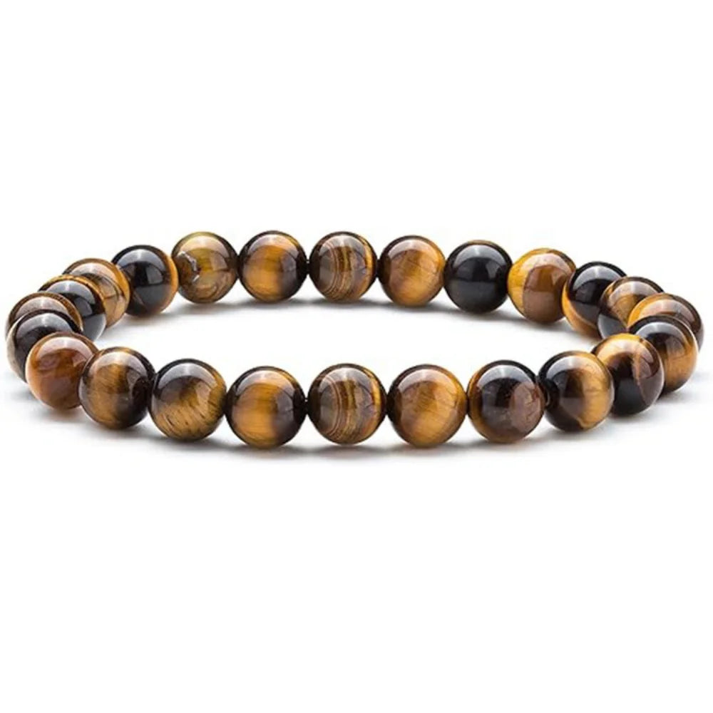 Natural Stone Round Beads Bracelet Rose Quartz Chakra Healing Crystal Elastic Stretch Bangle For Women Men Jewelry Gift