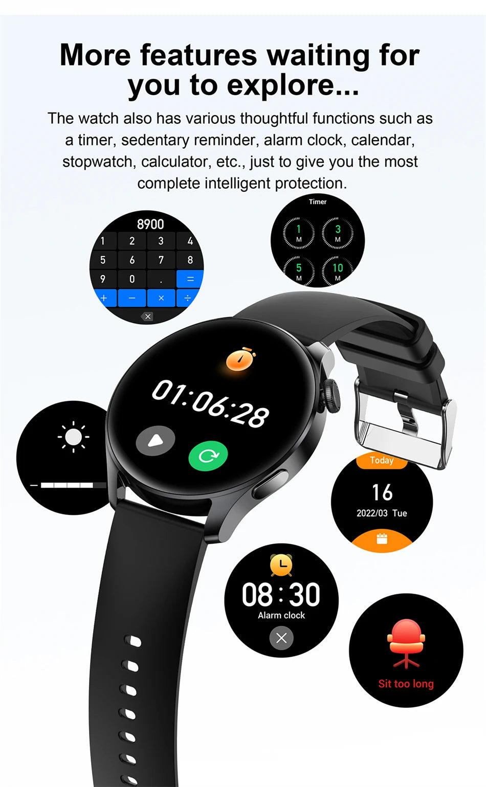 New Smartwatch For Huawei Men Women Sports NFC Bluetooth Talk Waterproof Health Heart Rate Weather Music Playback Smartwatch