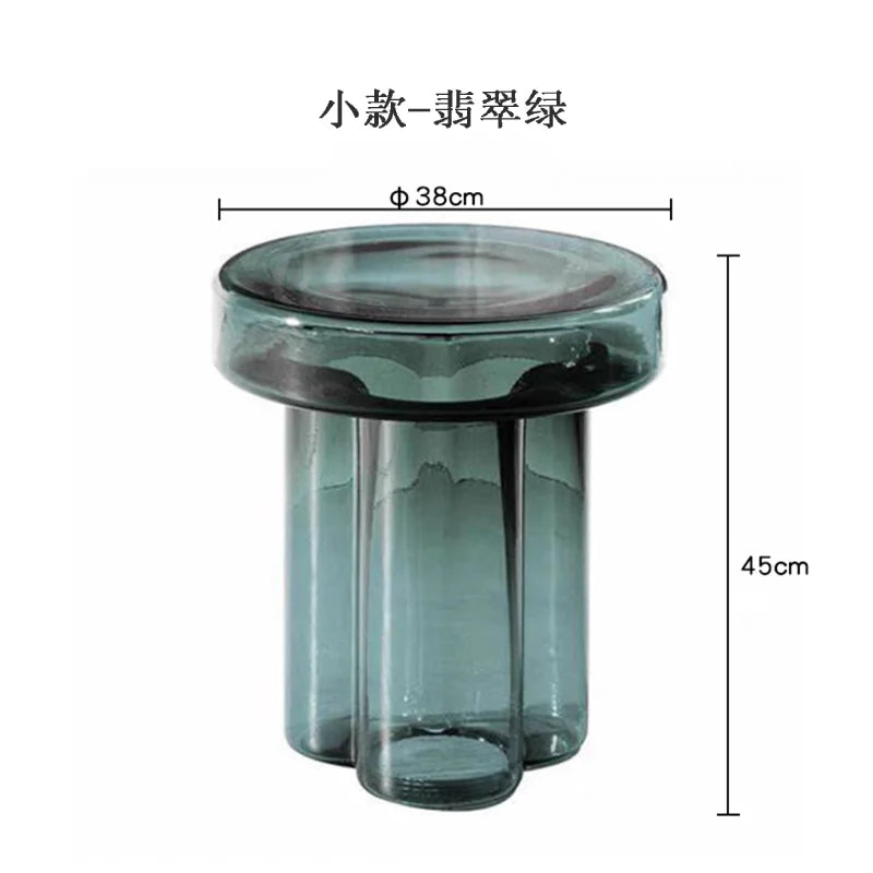 Italian Coffee Table Living Room Art Side Table Combination Coffee Table Round Coffee Tables Light Luxury Round Glass Tables