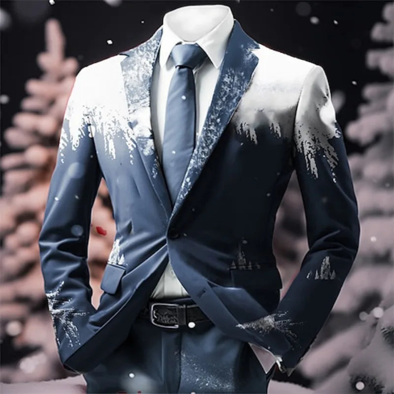 Christmas Outfit Men New Year Suit with Tie Long Sleeve Jacket Xmas Event Costume Fashion Carnival Party Coat Adult 2025 New