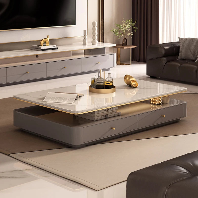 Italian Designer Aesthetic Coffee Table Modern Drawer Unique Luxury Coffee Table Living Room Stolik Kawowy Salon Furniture Home