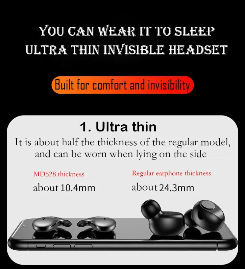 Xiaomi Mijia Sleep Invisible Earbuds Tiny Headphone Sport Stereo Bluetooth 5.3 Earphone Hidden Noise Cancelling Wireless Headset