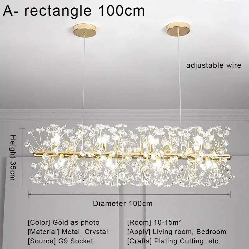 Modern Crystal Led Ceiling Pendant Lamps Home Decoration Hanging Light Fixture Dining Room Bedroom Living Room Chandelier Lustre