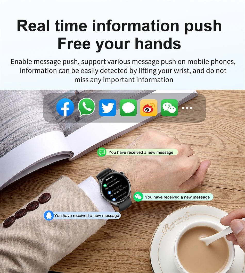 New Smartwatch For Huawei Men Women Sports NFC Bluetooth Talk Waterproof Health Heart Rate Weather Music Playback Smartwatch