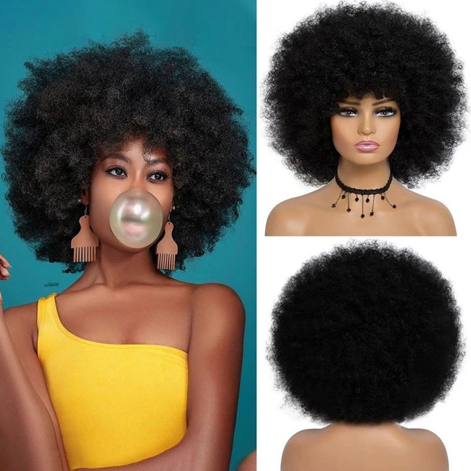 Brazilian Afro Kinky Curly Bob Wigs P4/30# 200% Density Remy Human Hair Wigs Brown Color P2/33# F1B/99J Wigs With Bang For BlacK