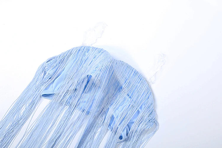 Nibber Club Long Tassel Camisole Women Invisible Straps Summer New Trend Hipster Beach Vacation Matching Fashion Sexy Tank Tops