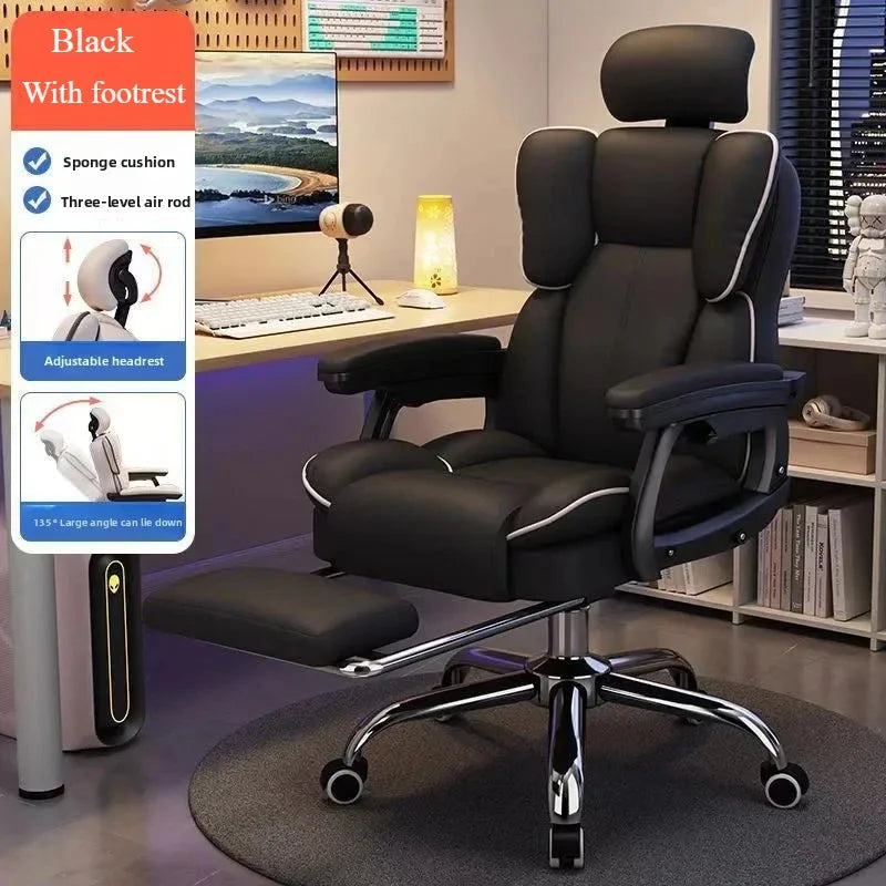 Computer Chair Reclining Comfortable Sedentary Gaming Chair Backrest Sofa Chair Desk Dormitory Live Study Swivel Chair Furniture